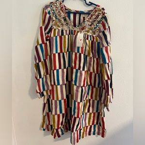 Pink Chicken Colorful Stripe Dress NWT
